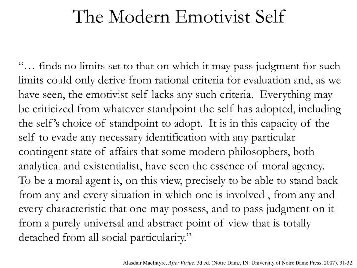 the modern emotivist self