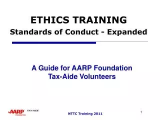 ETHICS TRAINING Standards of Conduct - Expanded