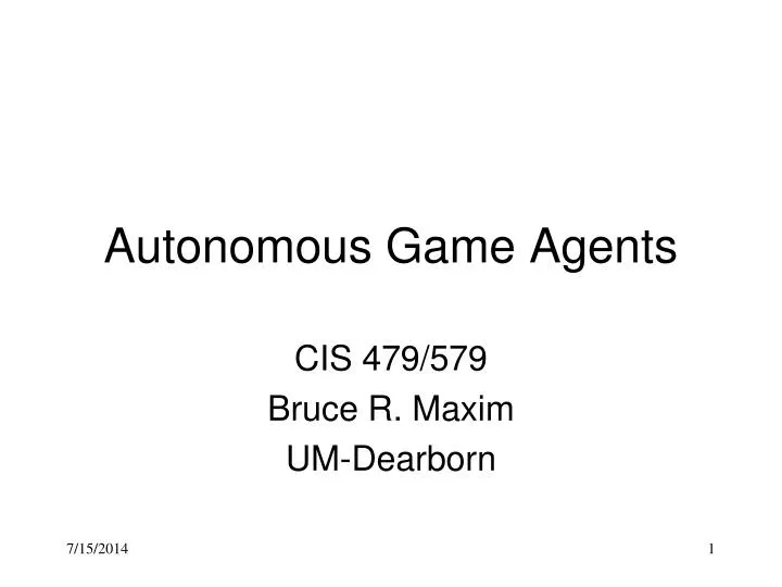 autonomous game agents