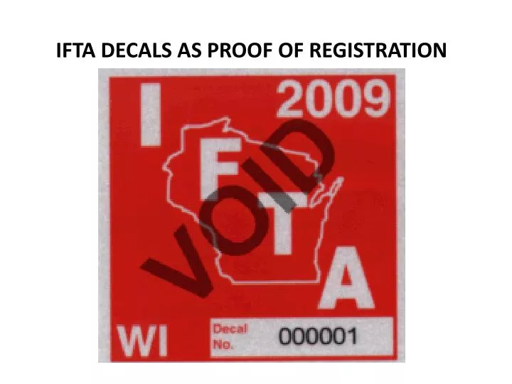 ifta decals as proof of registration