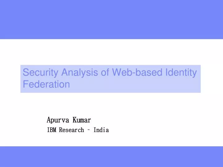 security analysis of web based identity federation