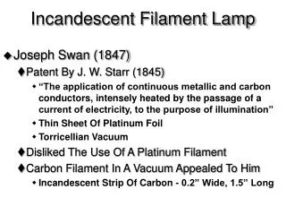 Incandescent Filament Lamp