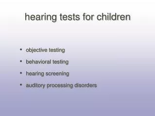 hearing tests for children