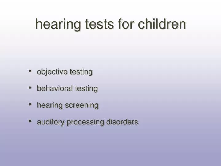 hearing tests for children