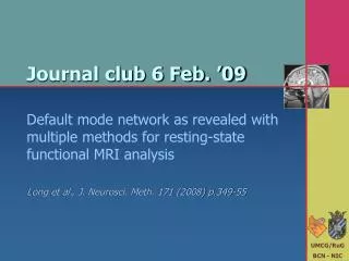 Journal club 6 Feb. ’09