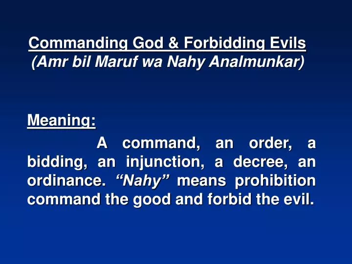 commanding god forbidding evils amr bil maruf wa nahy analmunkar