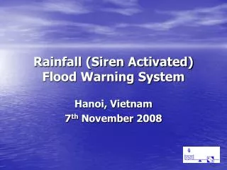 Rainfall (Siren Activated) Flood Warning System