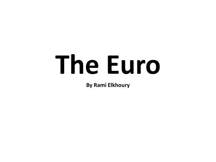 the euro by rami elkhoury