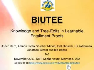 Knowledge and Tree-Edits in Learnable Entailment Proofs