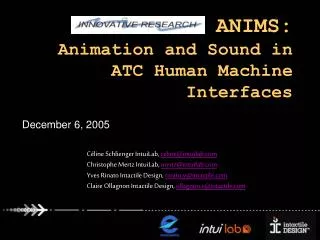 CARE-INO ANIMS: Animation and Sound in ATC Human Machine Interfaces