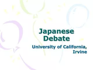 Japanese Debate