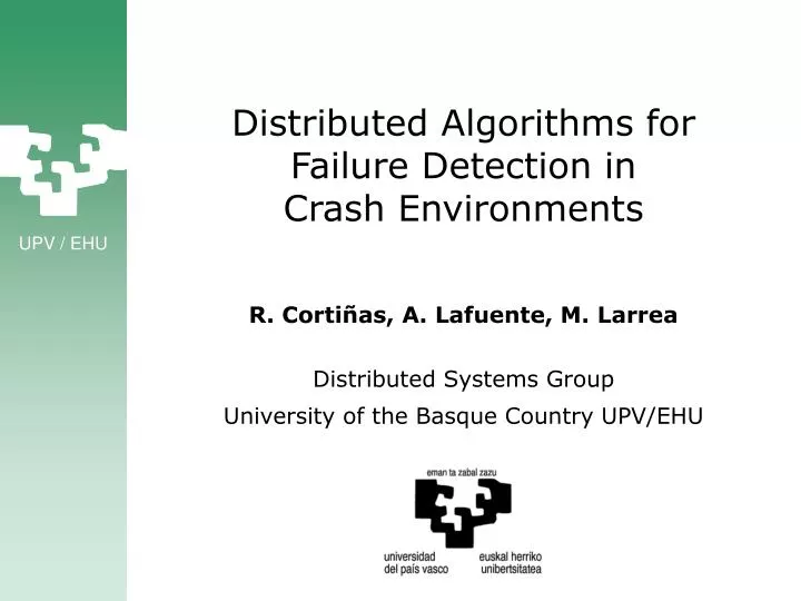 distributed algorithms for failure detection in crash environments