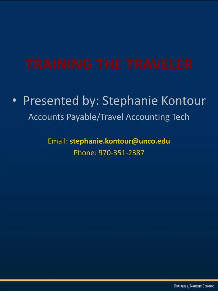 training the traveler