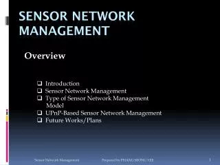 Sensor Network Management