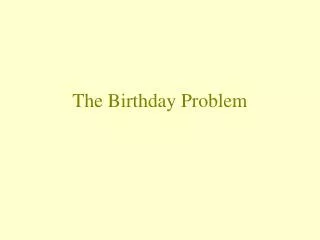 the birthday problem