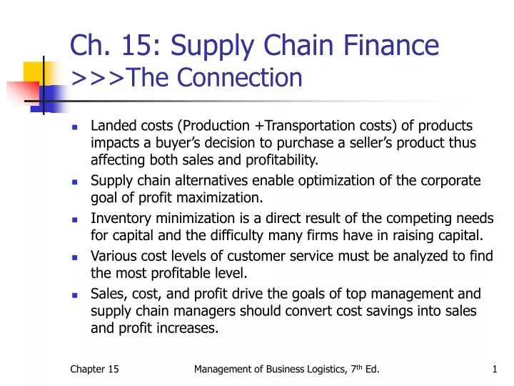 ch 15 supply chain finance the connection