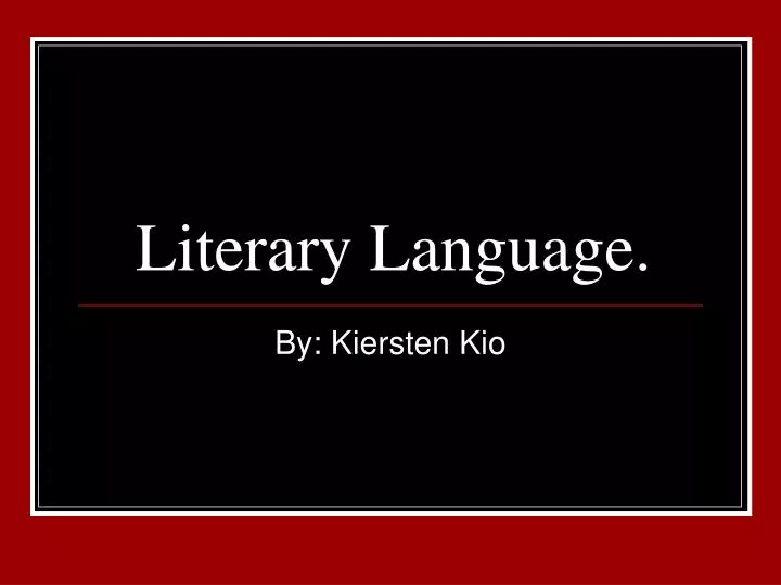 literary language