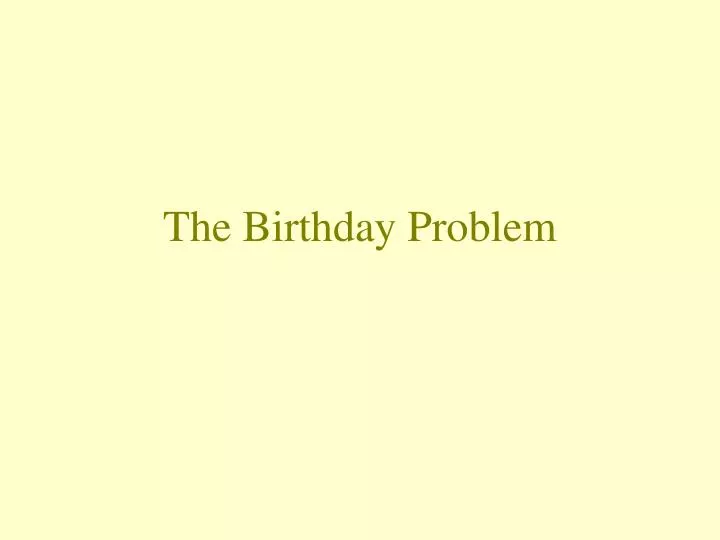the birthday problem