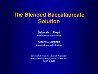 The Blended Baccalaureate Solution