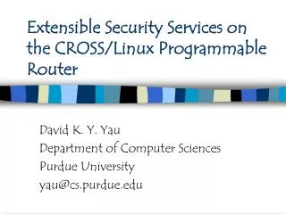 Extensible Security Services on the CROSS/Linux Programmable Router