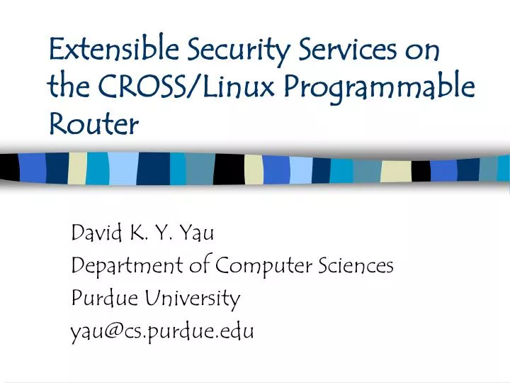 extensible security services on the cross linux programmable router