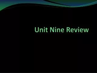Unit Nine Review