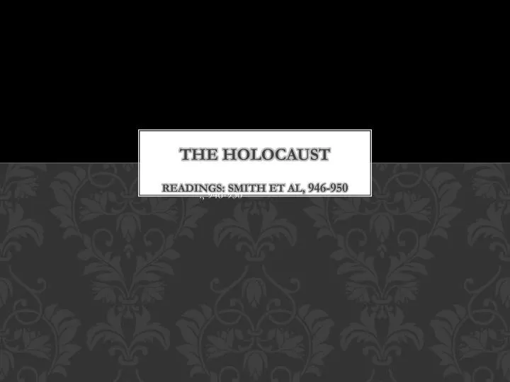 the holocaust readings smith et al 946 950
