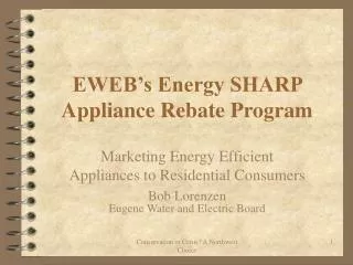 EWEB’s Energy SHARP Appliance Rebate Program