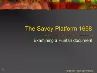 The Savoy Platform 1658