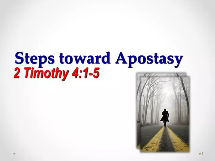 steps toward apostasy