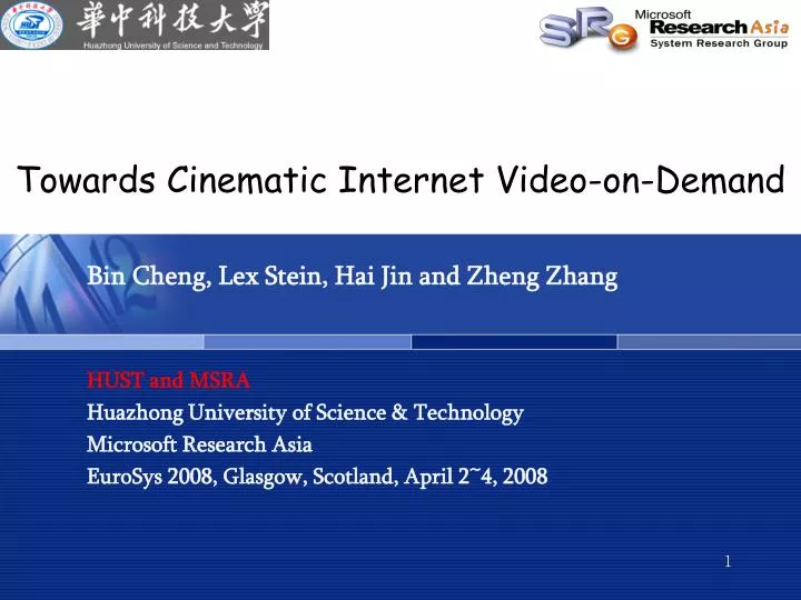 towards cinematic internet video on demand