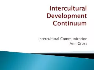 Intercultural Development Continuum
