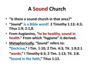 A Sound Church