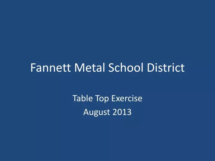 fannett metal school district