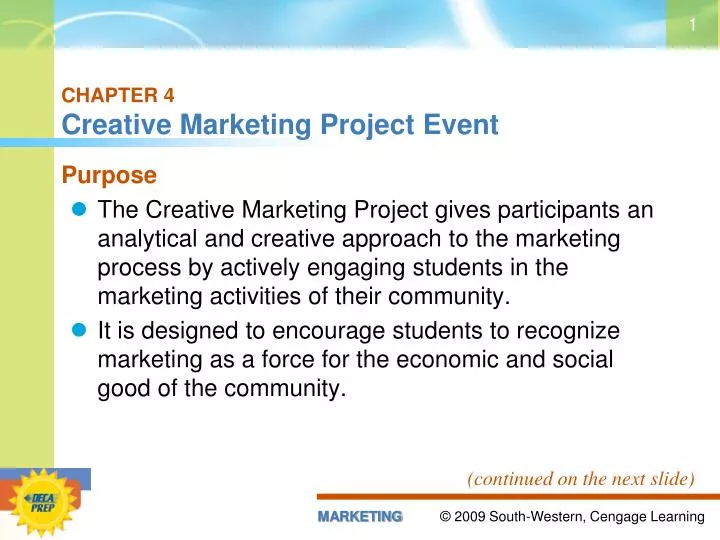 chapter 4 creative marketing project event