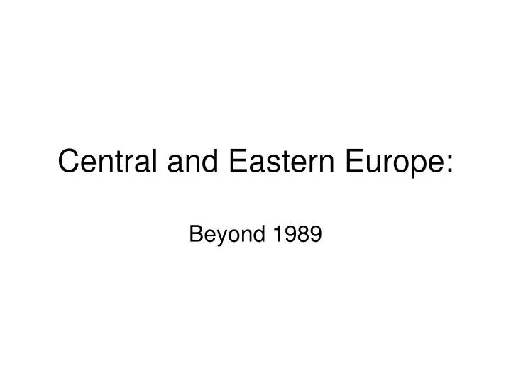 central and eastern europe