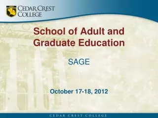 School of Adult and Graduate Education