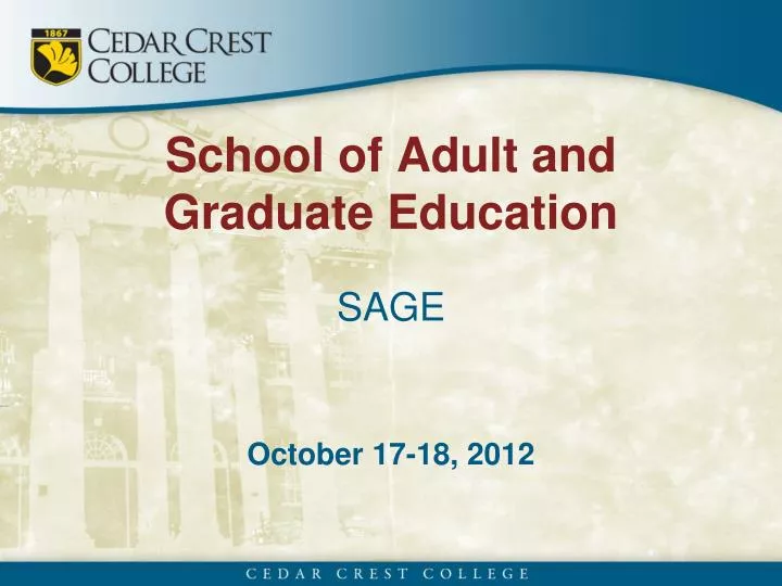 school of adult and graduate education