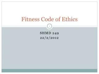Fitness Code of Ethics