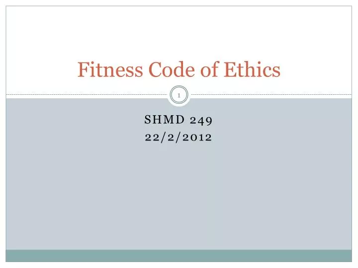 fitness code of ethics
