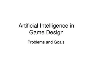 artificial intelligence in game design