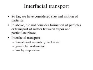 Interfacial transport