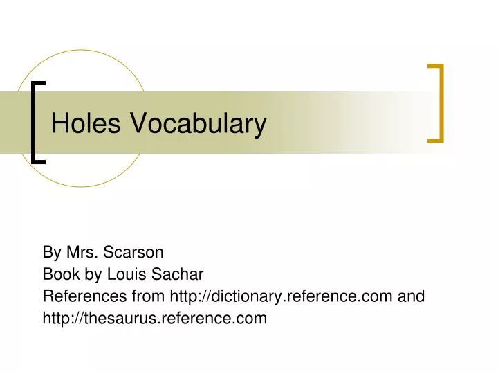 holes vocabulary