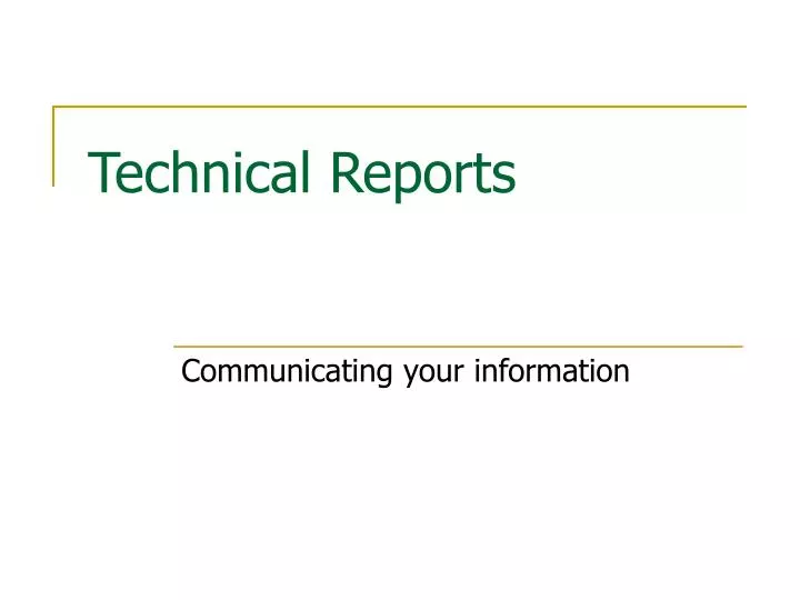 technical reports