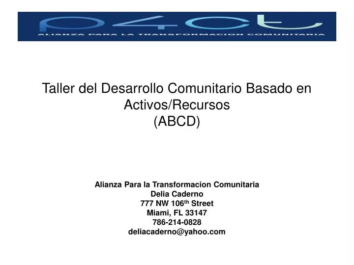 taller del desarrollo comunitario basado en activos recursos abcd