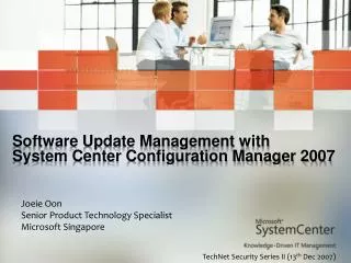 Software Update Management with System Center Configuration Manager 2007