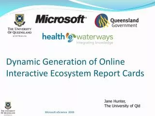 Dynamic Generation of Online Interactive Ecosystem Report Cards