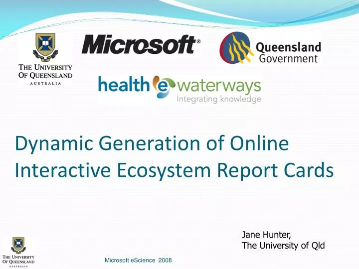 dynamic generation of online interactive ecosystem report cards