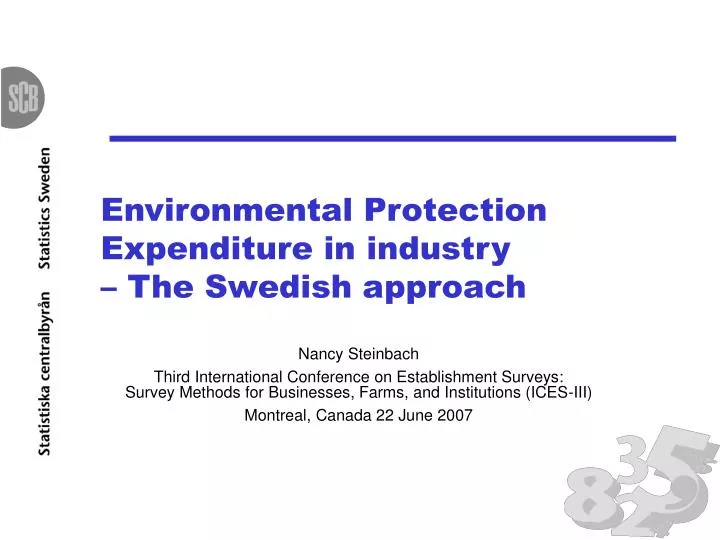 environmental protection expenditure in industry the swedish approach
