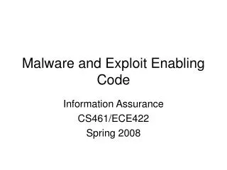 Malware and Exploit Enabling Code